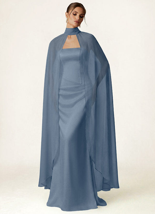 front Azazie Halter Chiffon Flowy Cape