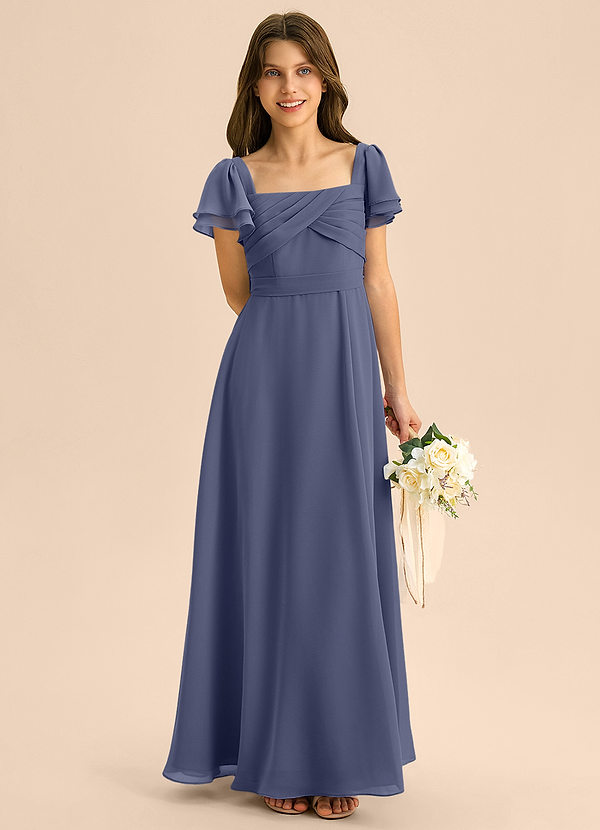 Azazie Azey Junior Stormy A-Line Ruched Chiffon Dress image1