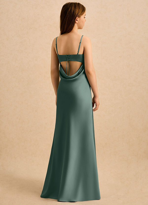 Azazie Mirabella Girls Formal Blommflicksklänningar Klänning Tubklänning i Stretch Satin Hjärtformad urringning image1