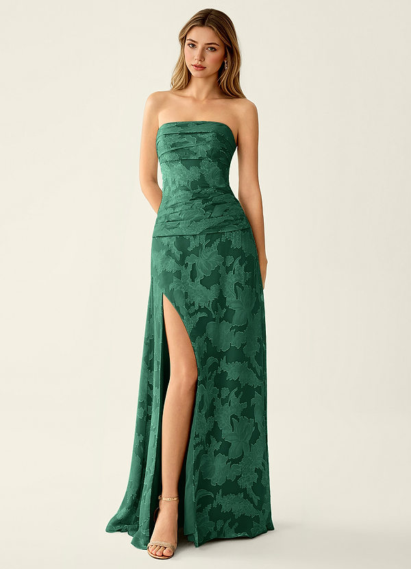 Arabella Grace Dark Green Jacquard Corset Sparkly Prom Dress image1