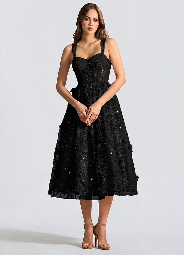 Robe Mi-Longue Noir Rilsa image1