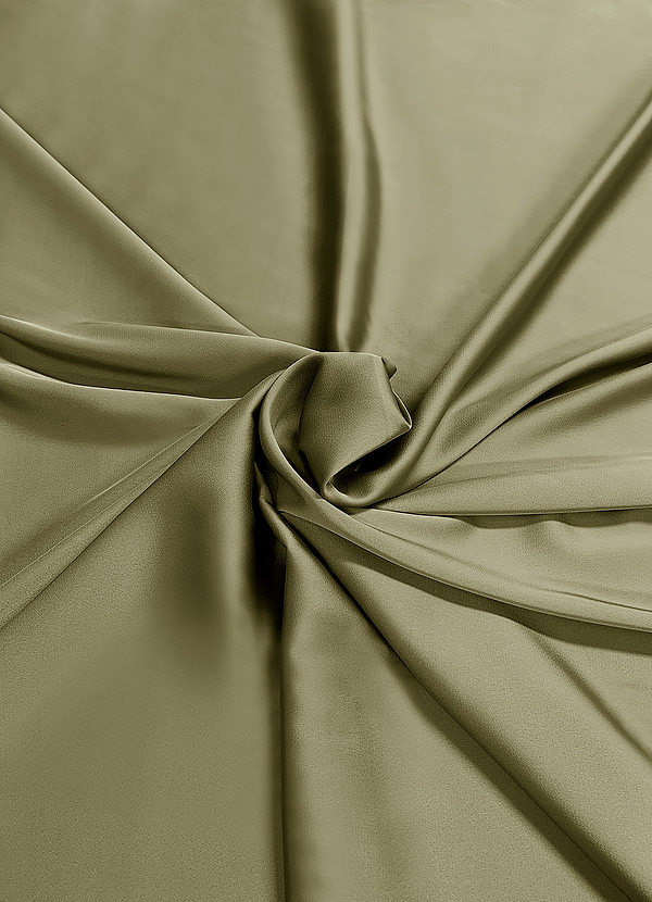 front Azazie Pistachio Stretch Satin Fabric By the Yard