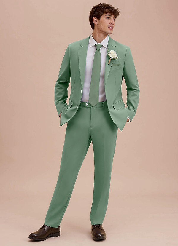 front Ethan Matcha Traje de tejido refinado