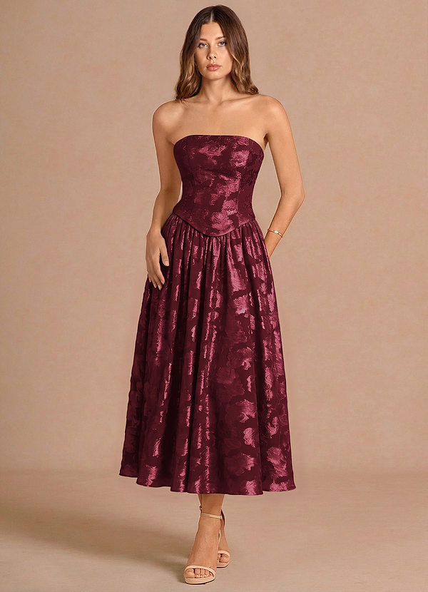 Petal Wine Midi Dress image1