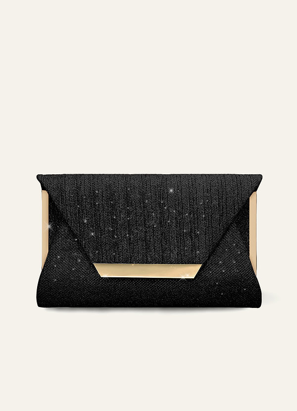 front Elegante pochette con patta glitterata