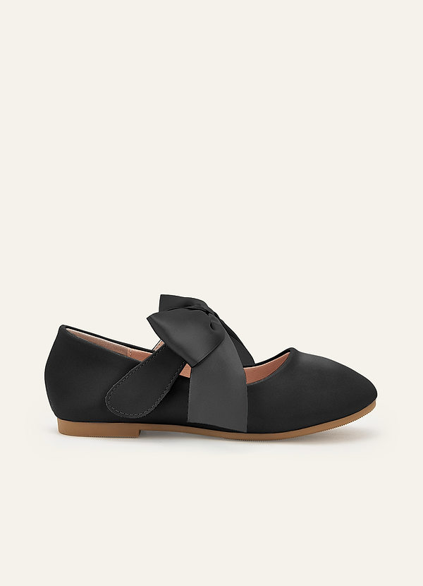front Satin Bow Mary Jane Girls' Flat Shoes