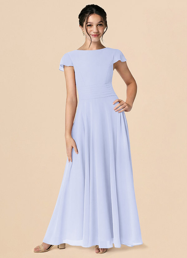 Azazie Payton Lavender A-Line Bow Chiffon Dress image1