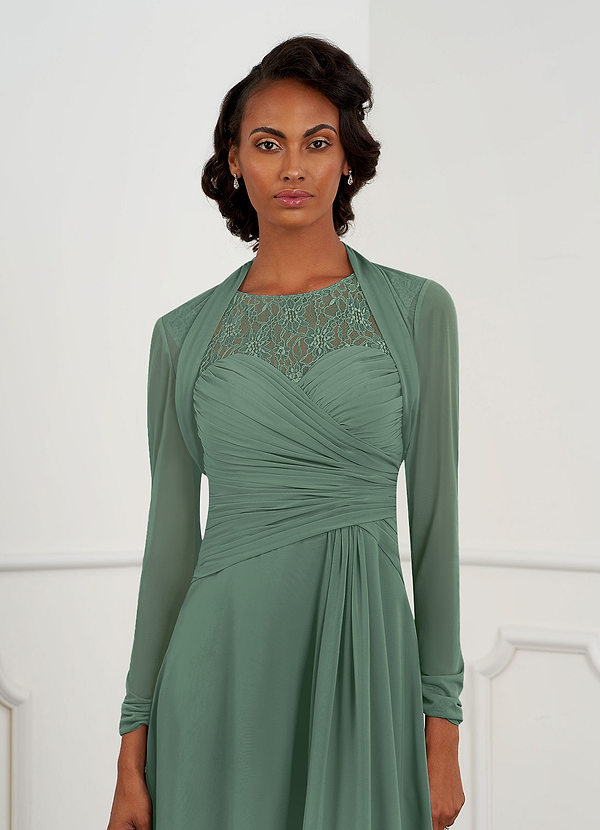 front Azazie Matching Color Shyann Mesh Wrap