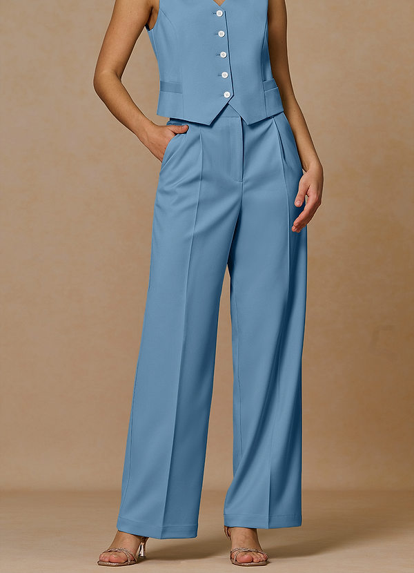 front Rowan Steel Blue Refined Weave Performance pants