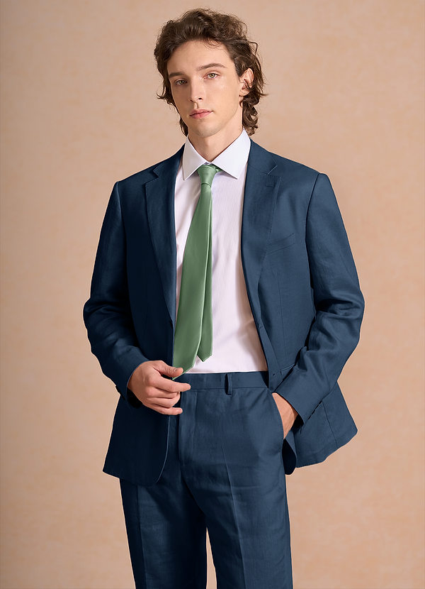 front Harrison Dunkelmarine Anzugjacke aus 100 % Leinen