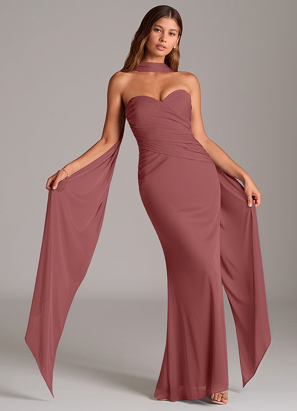 Azazie Katelyn Abiti da Damigella Abito Convertibile Tubino in Maglia Senza Cinturino Ametista image1