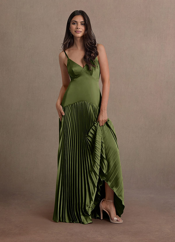 Maxi jurk Jill Olijf image1