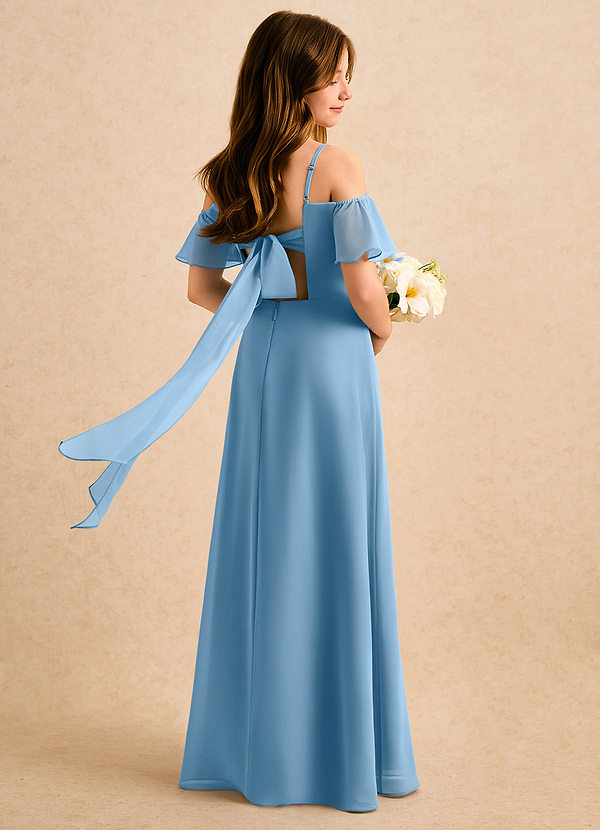 Azazie Robyn Girls Formal Sukienki dla dziewczynek sypiących kwiaty Linia A Dekolt w kształcie serca Szyfon Długość podłogi Sukienka image1