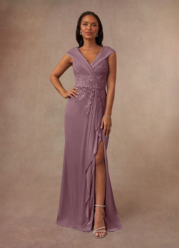 Azazie Calathea Moeder van de Bruid Jurken A-Lijn Jurk van Kant Stoffige Roos image1