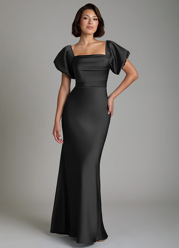 Lea Bridesmaid Dresses Black Mermaid Off the Shoulder Stretch Satin Convertible Dress image1