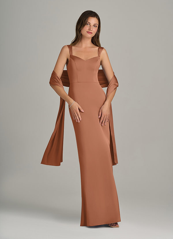 front Azazie Matching Color Stretch Satin Shawl