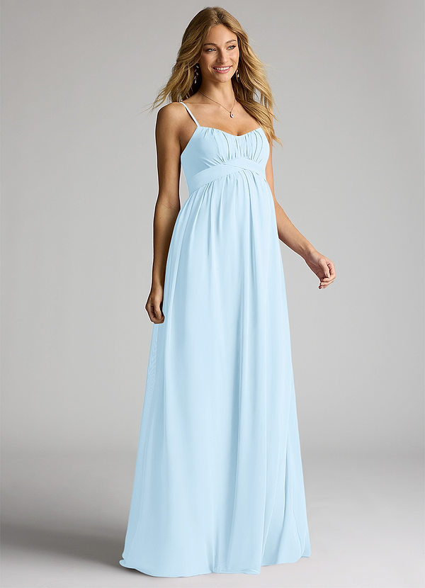 Azazie Llana Maternity Bridesmaid Dresses A-Line Chiffon Floor-Length Dress image1