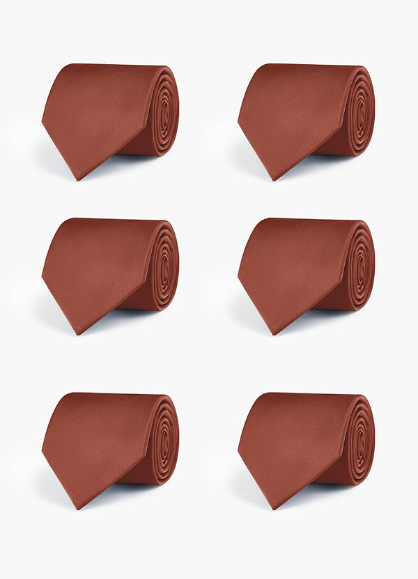 front Stretch Satin Matching Groomsmen Tie Set – 6 Pieces