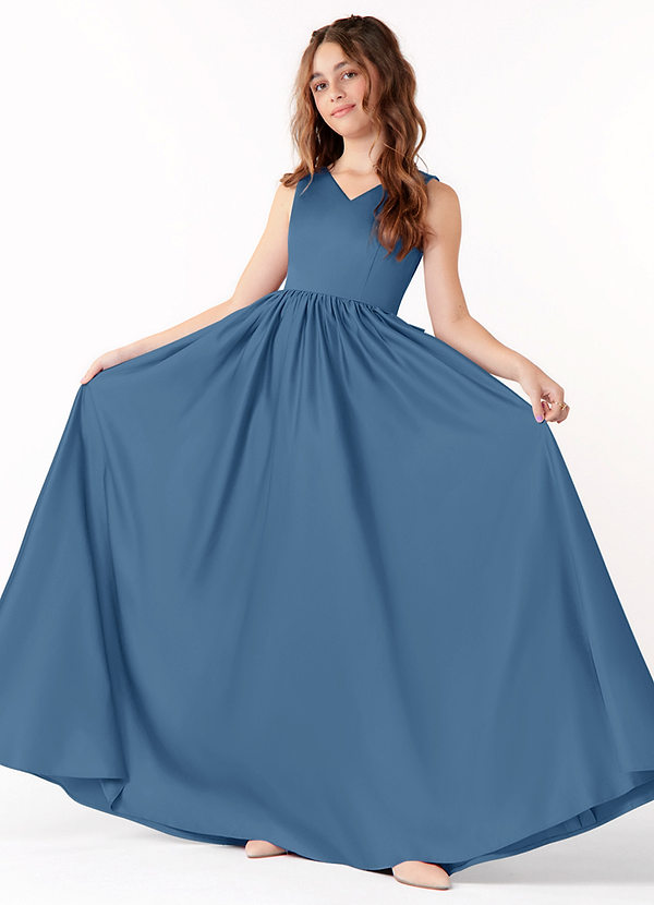 Vestidos sencillos de dama de honor de chiffon con espalda baja Crepúsculo main image 1