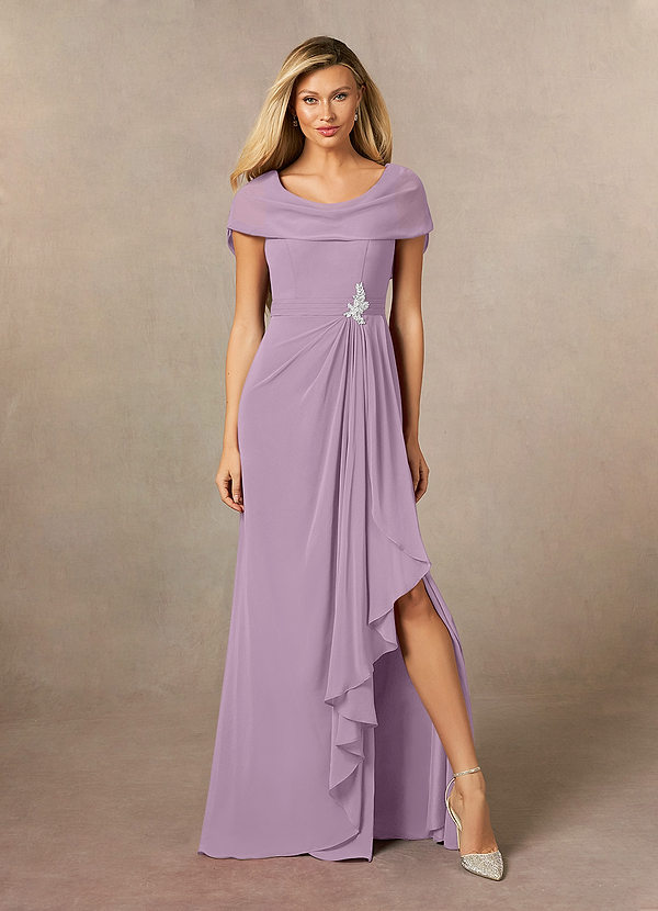 Azazie Mary Mother of the Brides Dresses Wisteria A-Line Side Slit Chiffon Dress image1