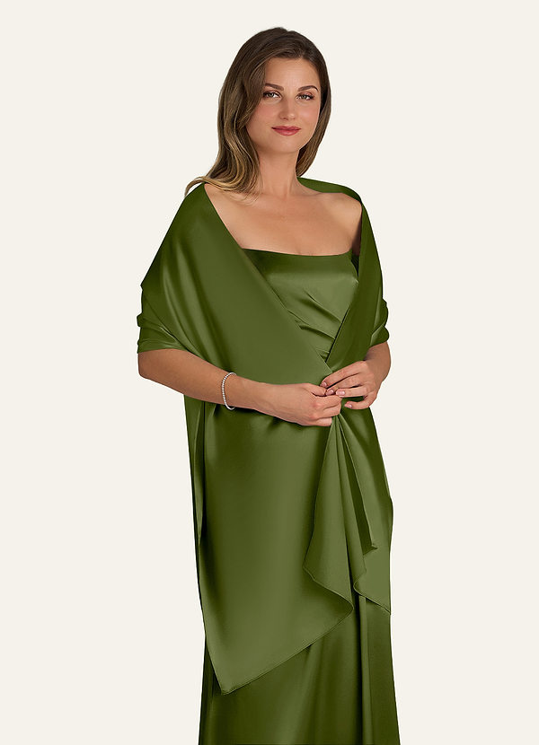 front Azazie Chal De Satén Metalizado Irlanda En Colores A Juego