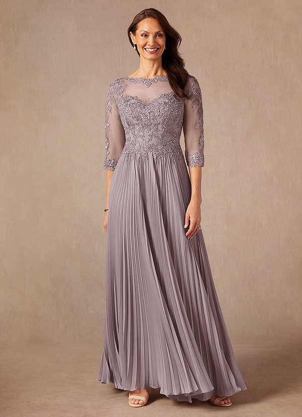 Azazie Corinne Brautmutterkleider A-Linie Pailletten Chiffon Kleid Dämmerung image1