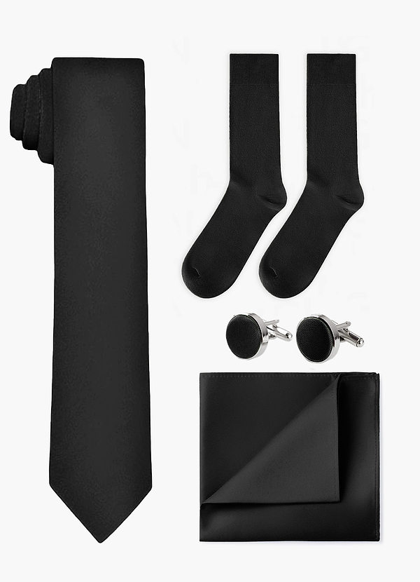 front Matching Wide Tie & Pocket Square & Cuff Links & Socks Set
