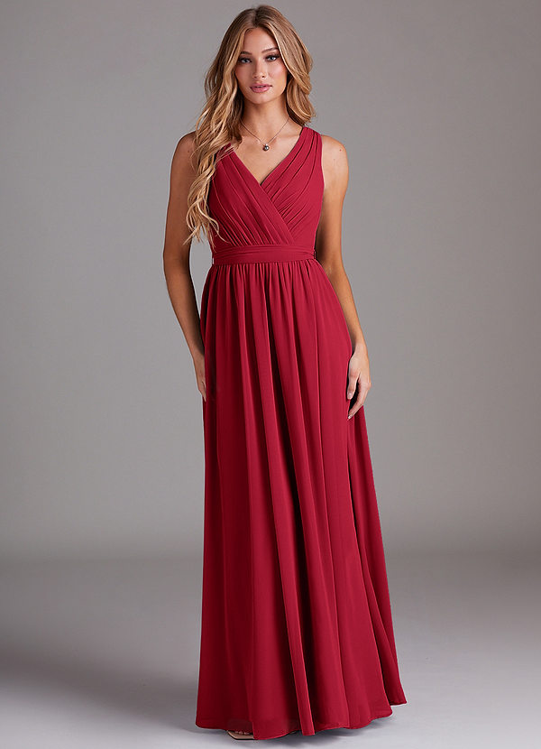 Azazie Kingsley Bridesmaid Dresses Scarlet A-Line Lace Chiffon Dress image1