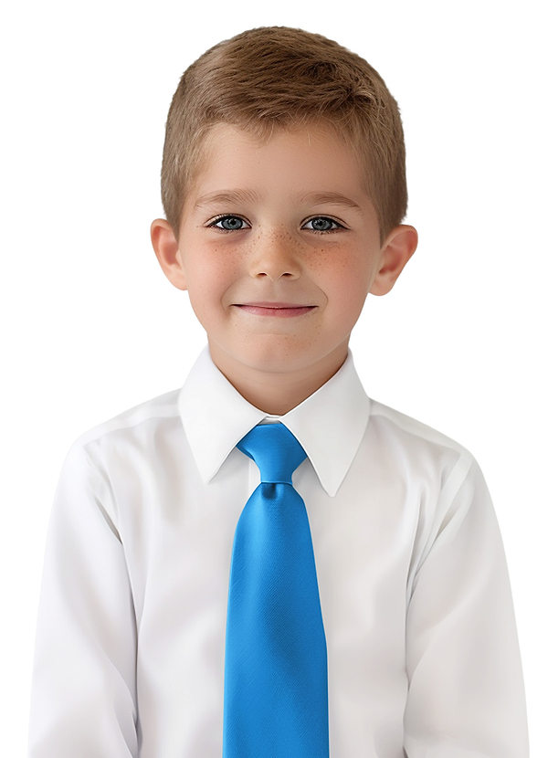 front Boy's Matte Satin Neck Tie