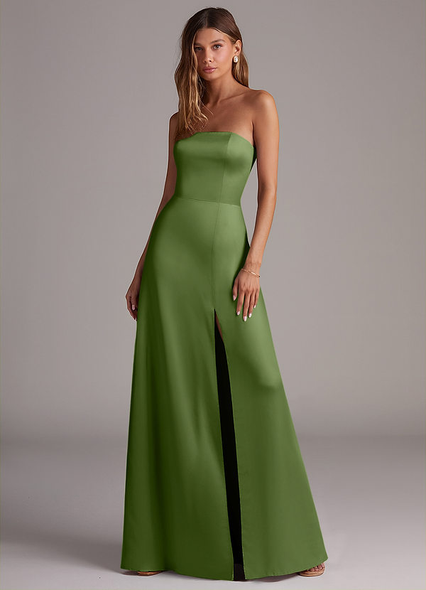 Azazie Wren Bridesmaid Dresses Juniper A-Line Strapless Stretch Satin Convertible Dress image1