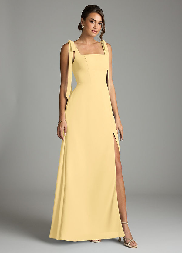 Azazie Debra Bridesmaid Dresses Butter A-Line with Pockets Chiffon Convertible Dress image1