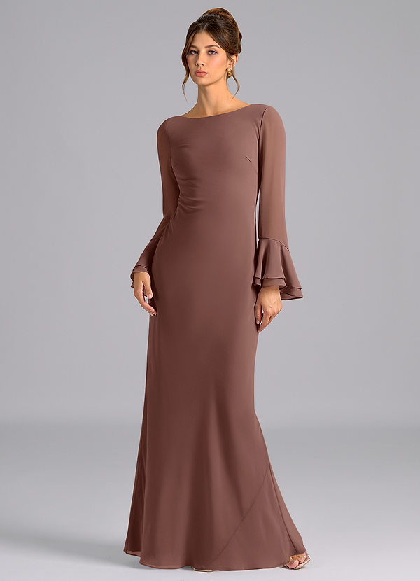 Azazie Leone Suknie dla druhen Syrena Gorset Szyfon Do ziemi Sukienka image1