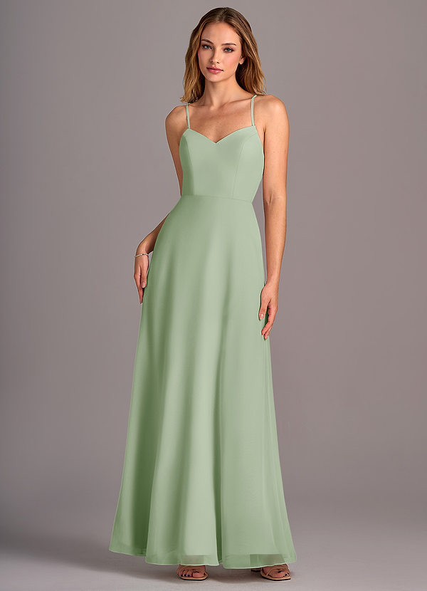 Azazie Mei Bridesmaid Dresses Dusty Sage A-Line Chiffon Dress image1