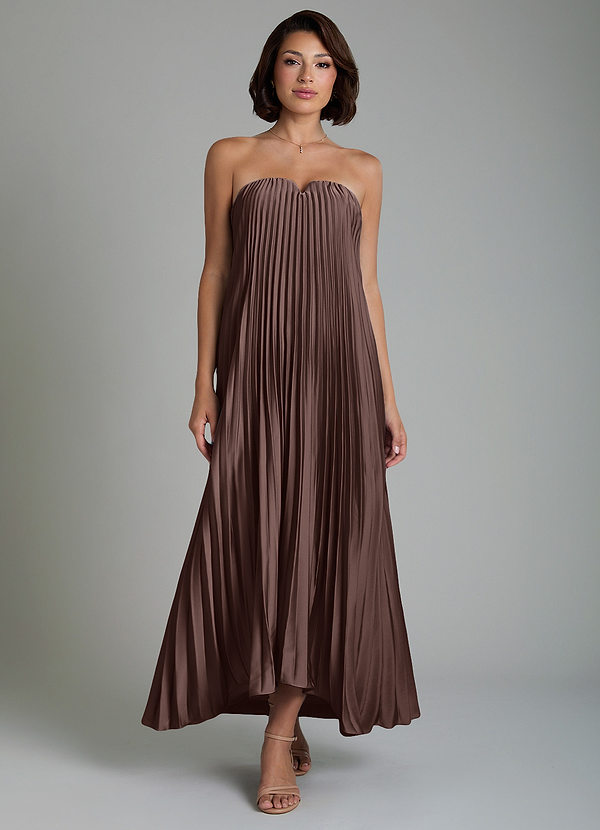 Rayna Bridesmaid Dresses Ganache A-Line Strapless Stretch Satin Dress image1