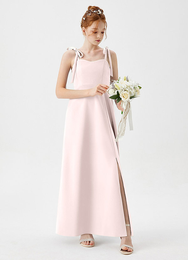Azazie Rosey Junior Blushing Pink A-Line Sweetheart Neckline Stretch Crepe Dress image1
