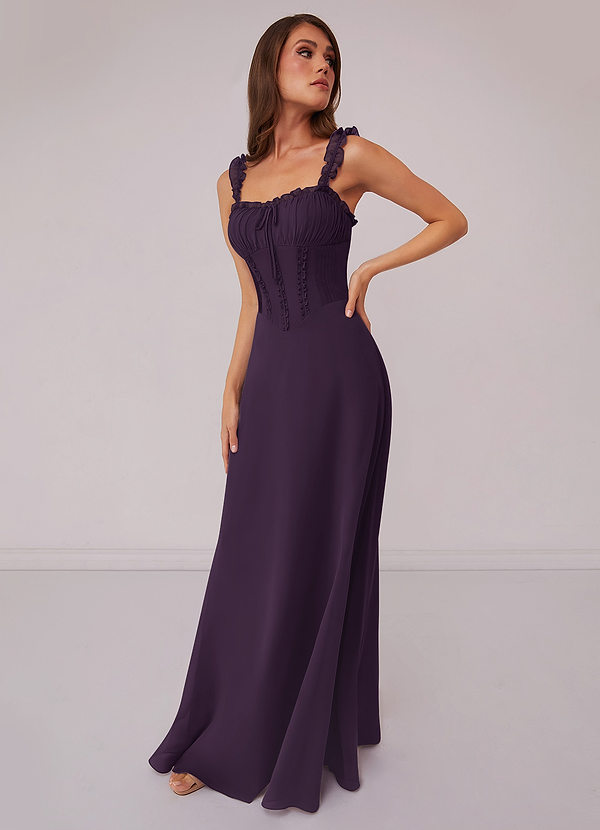Barbie ♥ Azazie Bridesmaid Dresses Plum A-Line Sweetheart Neckline Chiffon Dress image1