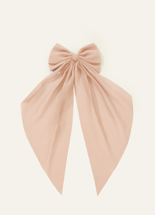 front Grampo de cabelo com laço de chiffon da mesma cor