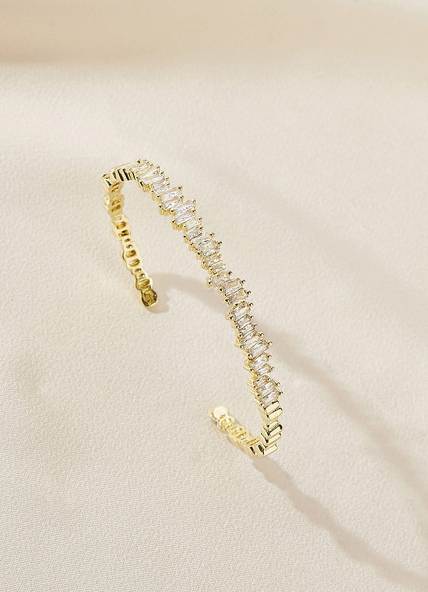 front Pulsera fina de cristal dentado