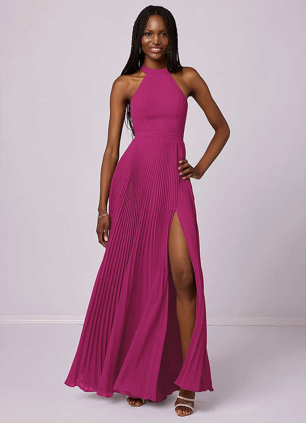 Barbie ♥ Azazie Bridesmaid Dresses A-Line Pleated Chiffon Floor-Length Dress image1