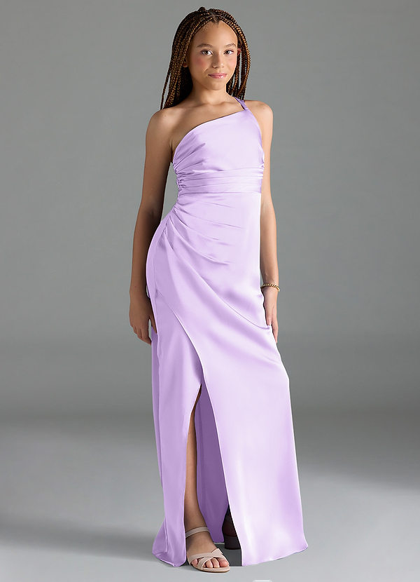 Eren Junior Sheath Pleated Stretch Satin Dress