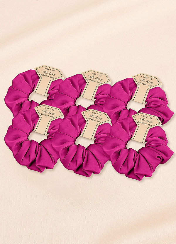 front Matching Color Bridesmaid Stretch Satin Over Size Scrunchie Set