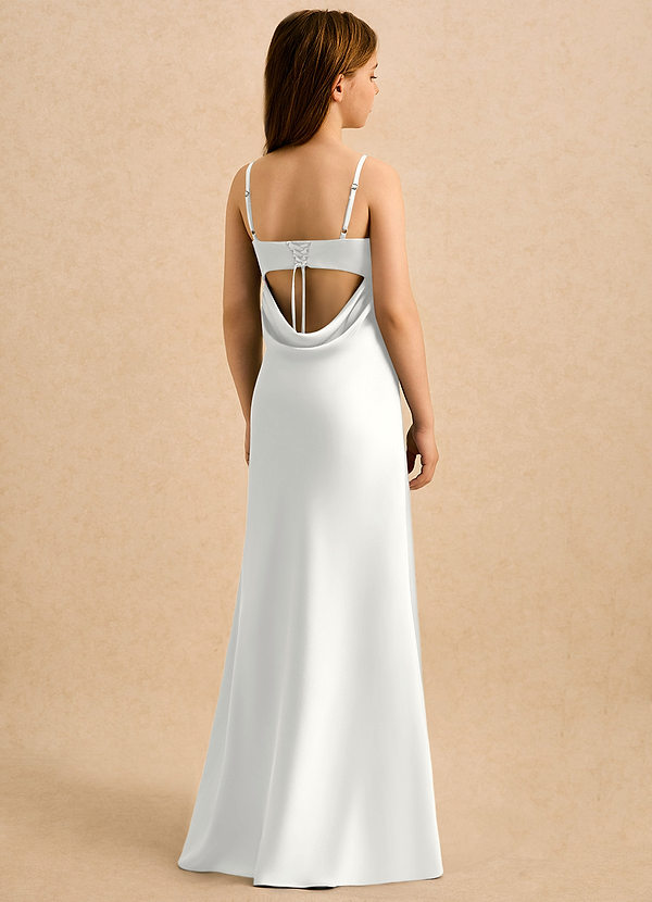 Azazie Mirabella Girls Formal Blommflicksklänningar Klänning Tubklänning i Stretch Satin Hjärtformad urringning image1