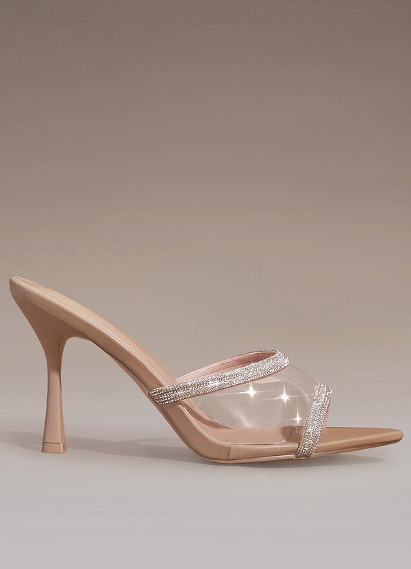 front Sandales à talons chaton avec strass pointus