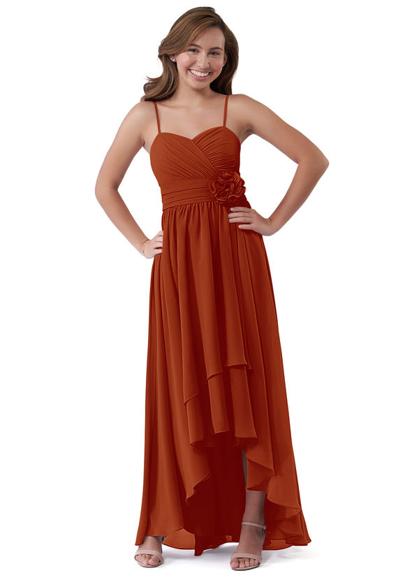 Paprika Azazie Catalina JBD Junior Bridesmaid Dresses Azazie