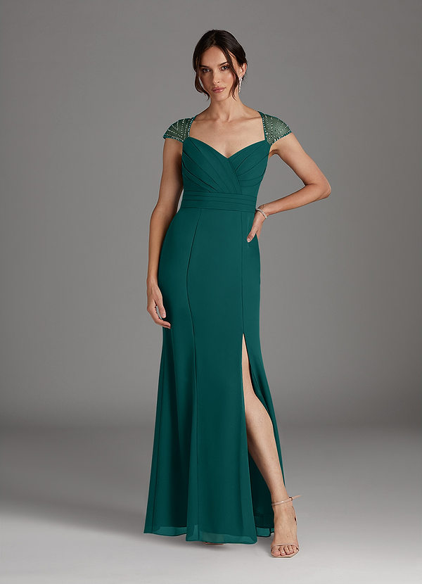 Azazie Blanchett Mother of the Brides Dresses Peacock Mermaid Sequins Chiffon Dress image1