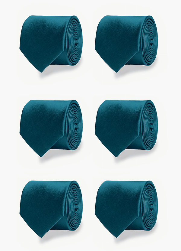 front Matte Satin Matching Groomsmen Tie Set – 6 Pieces