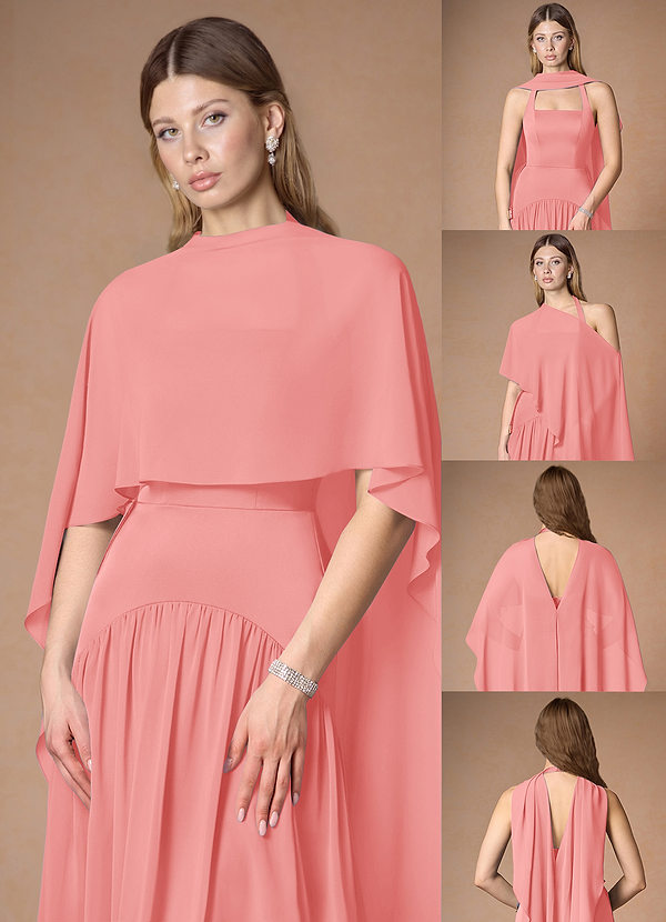 front Azazie Matching Color Chiffon Multiway Cape