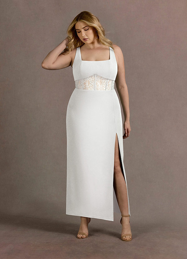 Lucia White Lace Corset Maxi Dress image1