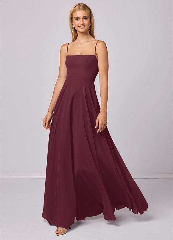 Barbie ♥ Azazie Bridesmaid Dresses Cabernet A-Line Chiffon Dress image1