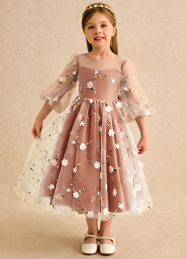 Elowen Flower Girl Dresses Cinnamon A-Line Sweetheart Neckline Lace Dress image1